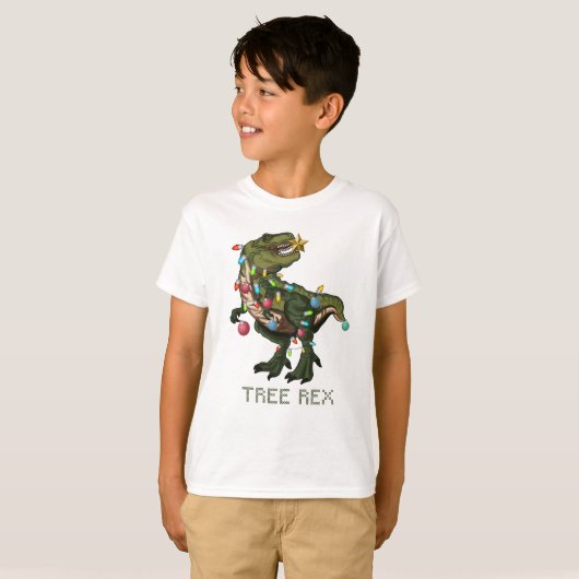 Funny Dinosaur-Shirt voor Kerstmis T-shirt (Voorkant volledig)