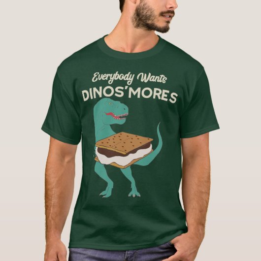 Funny Dinosaur Smores Camping DinoSmores T-Rex T-shirt (Voorkant)