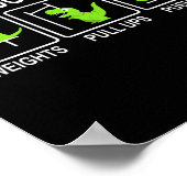 Funny Dinosaur Sports Gym Bench Press Pull-ups Pus Poster (Hoek)