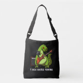 Funny Dinosaur T-Rex haat gitaarafstempeling Crossbody Tas (Voorkant)