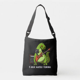 Funny Dinosaur T-Rex haat gitaarafstempeling Crossbody Tas