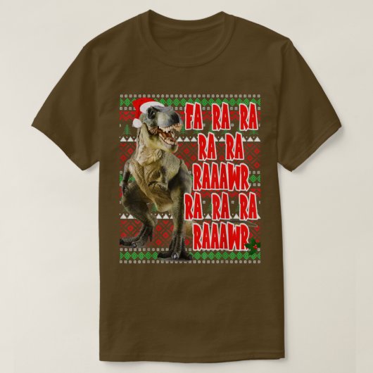 Funny Dinosaur T-rex Ugly KerstSweaters T-shirt (Design voorkant)