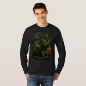 Funny Dinosaur Taking Monster Truck Joyride T-shirt (Voorkant volledig)