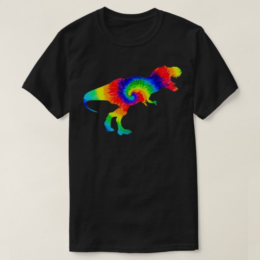 Funny Dinosaur Tie Dye Rainbow Hippie Costume Hipp T-shirt (Design voorkant)