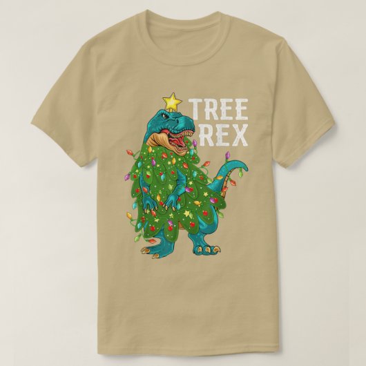 Funny Dinosaur Tree re Xmas lampjes T re Dinosaur  T-shirt (Design voorkant)