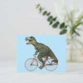 Funny Dinosaur TRex Bicycle Cycling Briefkaart (Staand voorkant)
