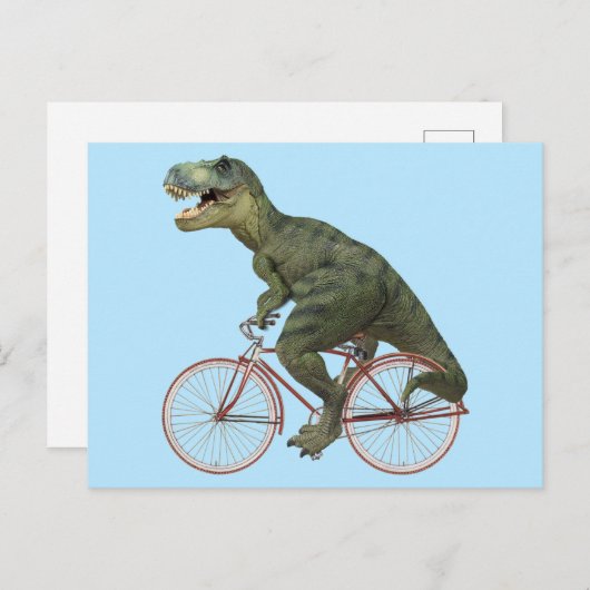 Funny Dinosaur TRex Bicycle Cycling Briefkaart (Voorkant / Achterkant)