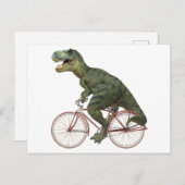 Funny Dinosaur TRex fietsen Briefkaart (Voorkant / Achterkant)