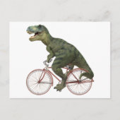 Funny Dinosaur TRex fietsen Briefkaart (Voorkant)