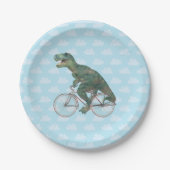 Funny Dinosaur TRex fietsen  Papieren Bordje (Voorkant)