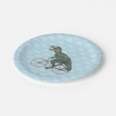 Funny Dinosaur TRex fietsen  Papieren Bordje (Gekanteld)