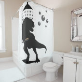 Funny Dinosaur Trex Jurassic Kinder douchergordijn Douchegordijn (In situ)