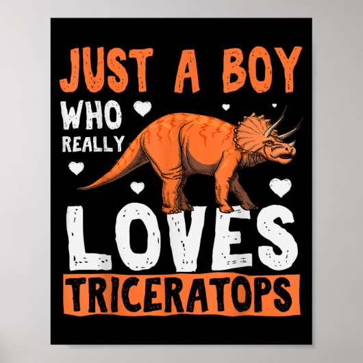 Funny Dinosaur Triceratops Apparel For Boys  Poster (Voorkant)