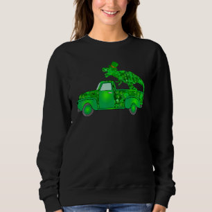 Funny Dinosaur Truck St Patrick's Day Boys Mannen Trui