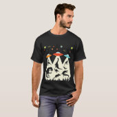 Funny Dinosaur UFO Lover Gift Retro  Alien T-shirt (Voorkant volledig)