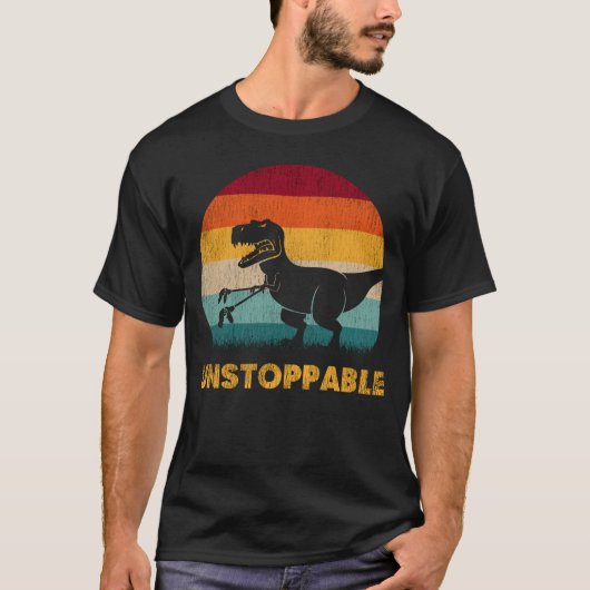 Funny Dinosaur Unstoppable Vintage Tshirt Funny (Voorkant)