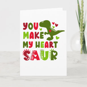 Funny Dinosaur Valentijnsdag Card Kaart