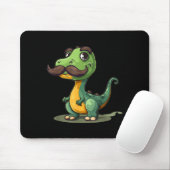 Funny Dinosaur With Mustache Beard For Adults And  Muismat (Met muis)