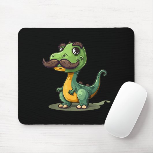 Funny Dinosaur With Mustache Beard For Adults And  Muismat (Met muis)