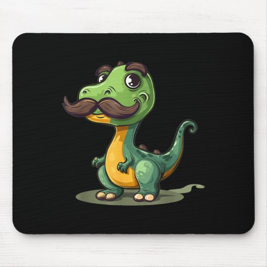 Funny Dinosaur With Mustache Beard For Adults And  Muismat (Voorkant)
