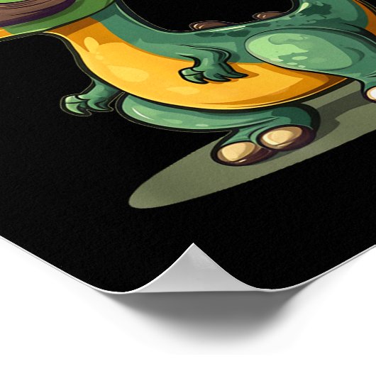 Funny Dinosaur With Mustache Beard For Adults And  Poster (Hoek)