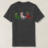 Funny Dinosaur Xmas Tree Lights Red Pset T Rex Ch T-shirt (Design voorkant)