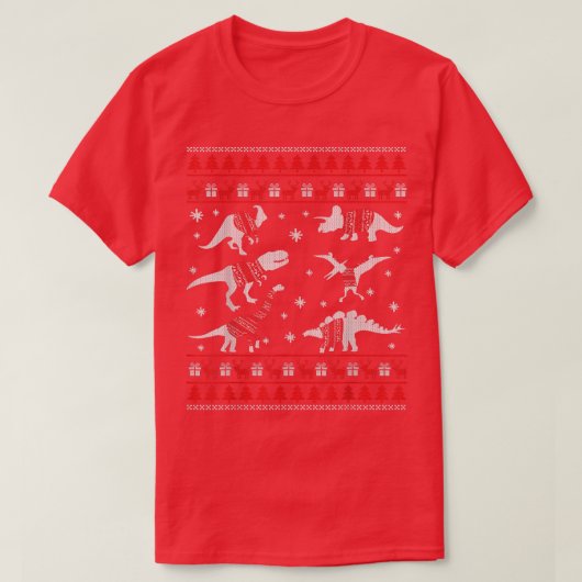 Funny Dinosauriërs Kerstmis Oegaal met Kerstmis T T-shirt (Design voorkant)