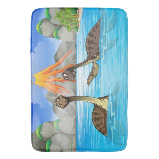 Funny Dinosaurs badmatten (Voorkant Verticaal)