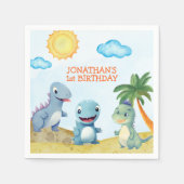 Funny Dinosaurs, Boy's birthday Servet (Voorkant)