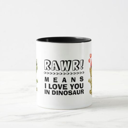 Funny Dinosaurs Valentijnsdag Gift Mok (Midden)