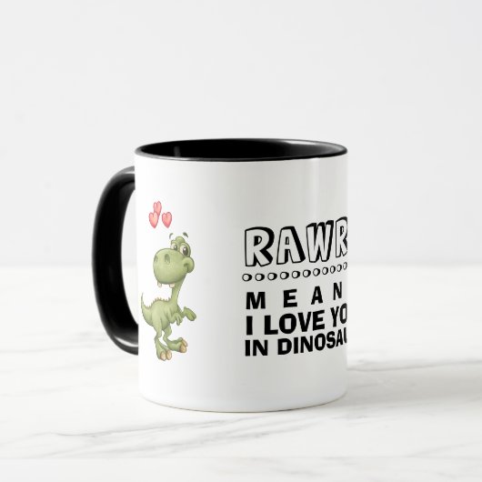 Funny Dinosaurs Valentijnsdag Gift Mok (Voorkant links)