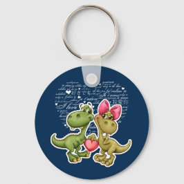 Funny Dinosaurs Valentijnsdag Gift Sleutelhanger