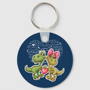 Funny Dinosaurs Valentijnsdag Gift Sleutelhanger