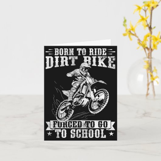 Funny Dirt Bike Art For Boys Girls Motocross Dirt  Kaart (Gele Bloem)