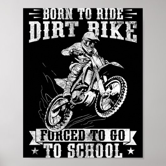 Funny Dirt Bike Art For Boys Girls Motocross Dirt  Poster (Voorkant)