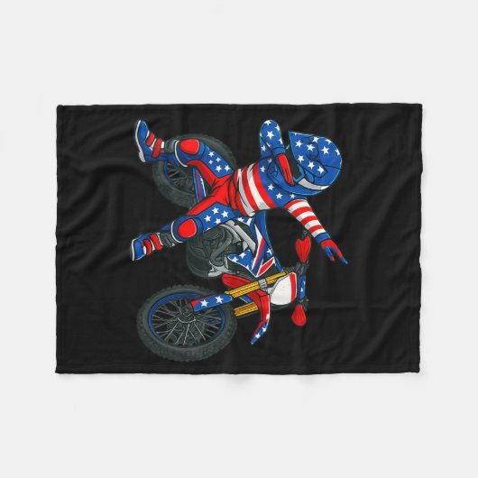 Funny Dirt Bike Art Rider Motocross Motorcycle Dir Fleece Deken (Voorkant (Horizontaal))