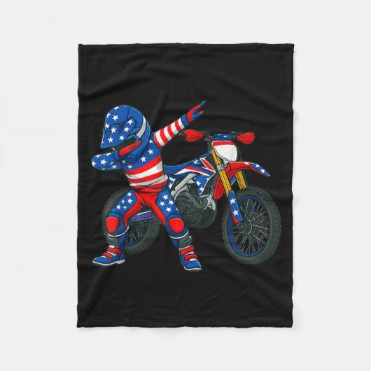 Funny Dirt Bike Art Rider Motocross Motorcycle Dir Fleece Deken (Voorkant)