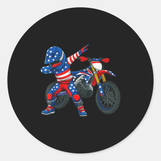 Funny Dirt Bike Art Rider Motocross Motorcycle Dir Ronde Sticker (Voorkant)