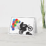 Funny Dirt Bike met Balloons Birthday Card Kaart<br><div class="desc">Deze Hilarieuze ballonnen op een Dirt Bike Birthday-kaart zijn perfect voor de Rider waar je van houdt.</div>