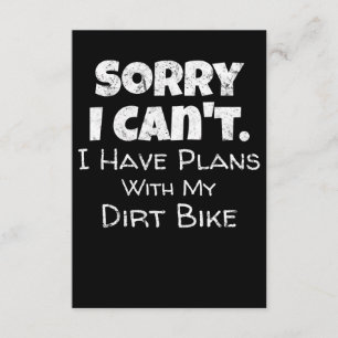 Funny Dirt Bike Quote Motocross Racing Motorcycle Informatiekaartje
