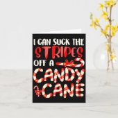 Funny Dirty Candy Cane Christmas Hilarious Santa H Kaart (Gele Bloem)
