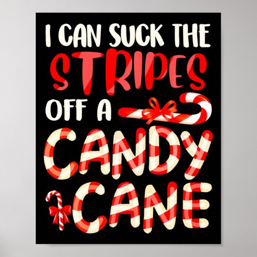 Funny Dirty Candy Cane Christmas Hilarious Santa H Poster (Voorkant)
