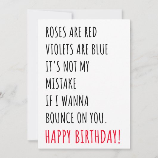 Funny Dirty Happy Birthday Card for Him Kaart (Voorkant)
