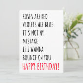 Funny Dirty Happy Birthday Card for Him Kaart (Staand voorkant)