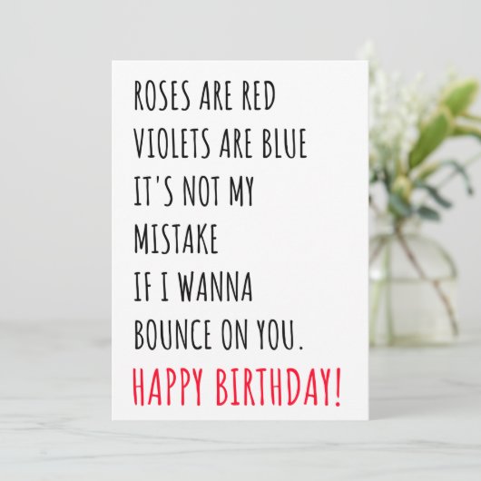 Funny Dirty Happy Birthday Card for Him Kaart (Staand voorkant)
