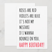 Funny Dirty Happy Birthday Card for Him Kaart (Voorkant / Achterkant)