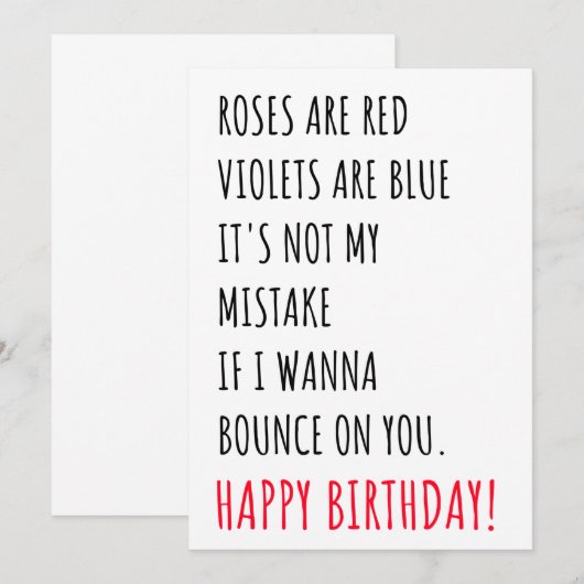 Funny Dirty Happy Birthday Card for Him Kaart (Voorkant / Achterkant)