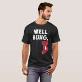 Funny Dirty Kerststalling Well Hung T-shirt (Voorkant volledig)
