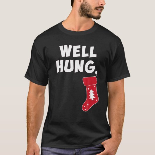 Funny Dirty Kerststalling Well Hung T-shirt (Voorkant)