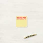 Funny "Disaster Plan" 3"x3" Post-it® Notes (Op bureau)
